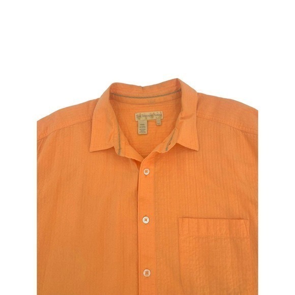 The Territory Ahead Men's Size XLT Seersucker Orange Short Sleeve Button Shirt - Picture 10 of 10
